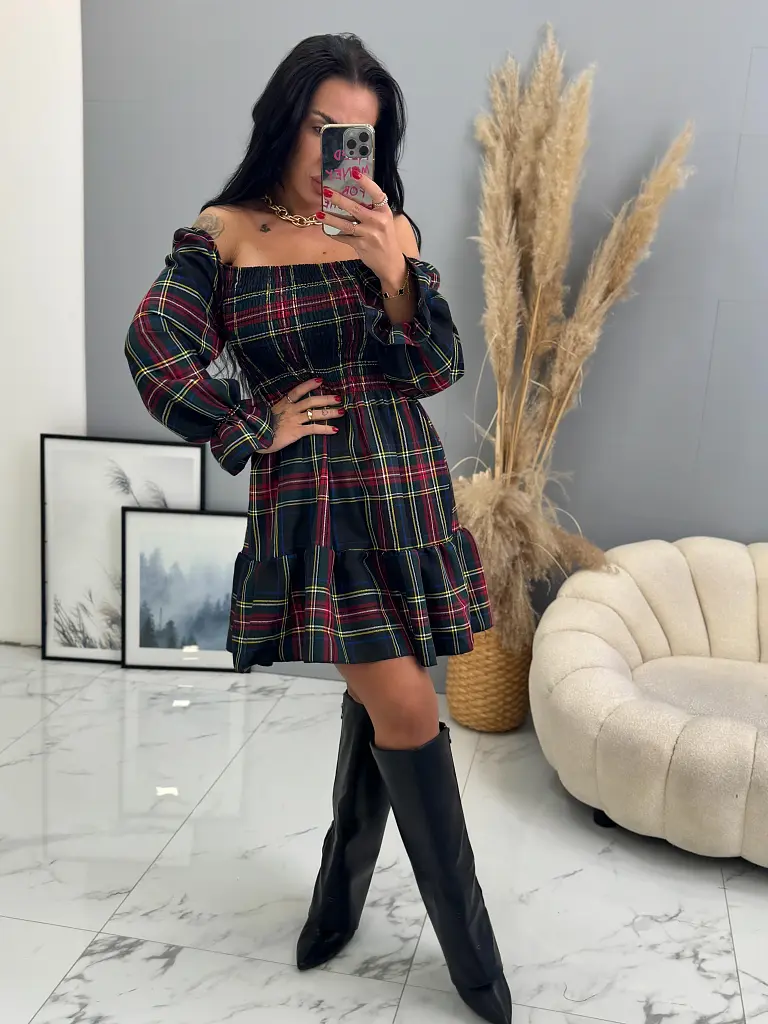 Kárované šaty ELSY+