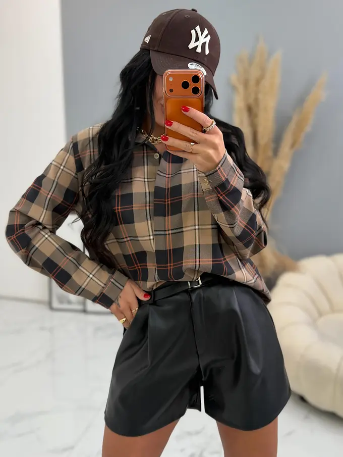 Koženkové šortky s opaskom KENNA+