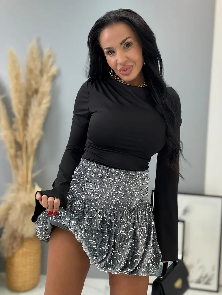 Balónová velvet sukňa zdobená flitrami BRANDY+ - next