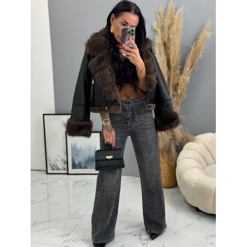 Wide-leg rifle s kamienkami SHELBY veľkosť: S