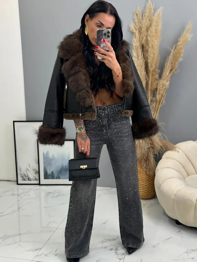 Wide-leg rifle s kamienkami SHELBY - next