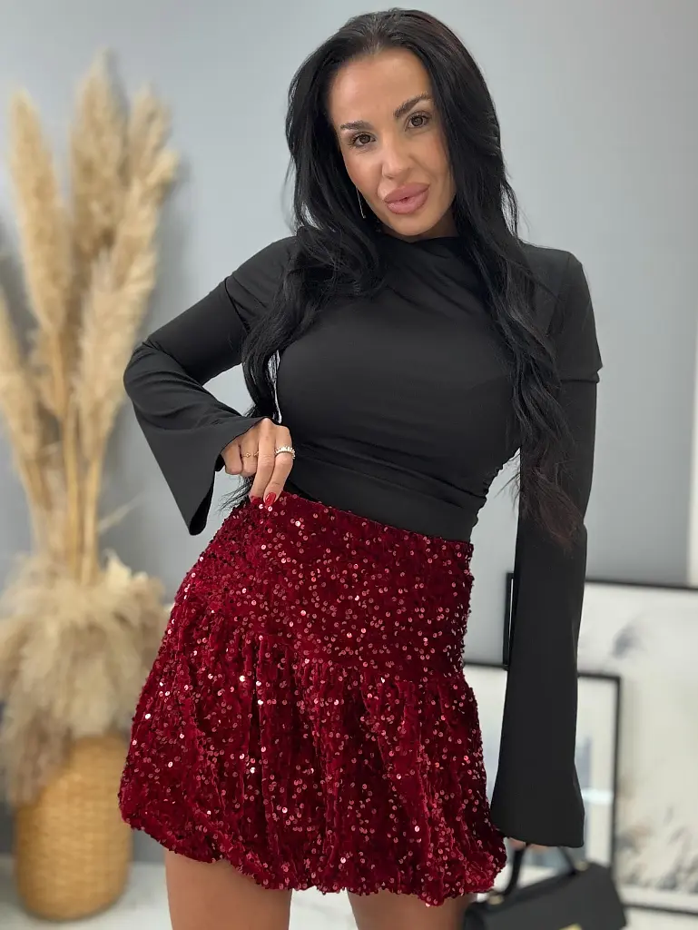 Balónová velvet sukňa zdobená flitrami BRANDY+ - next