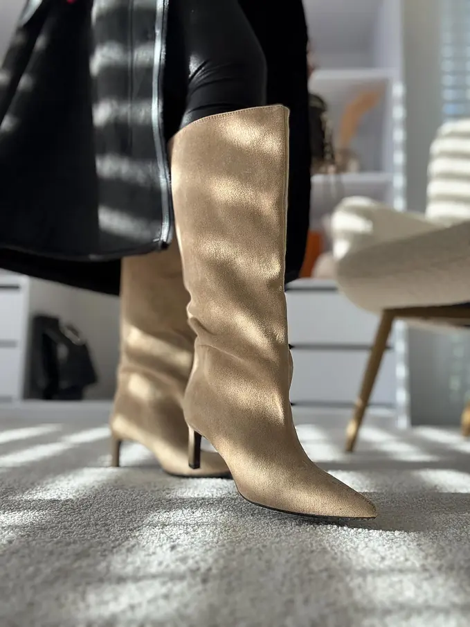 Semišové vysoké čižmy EMYLIA