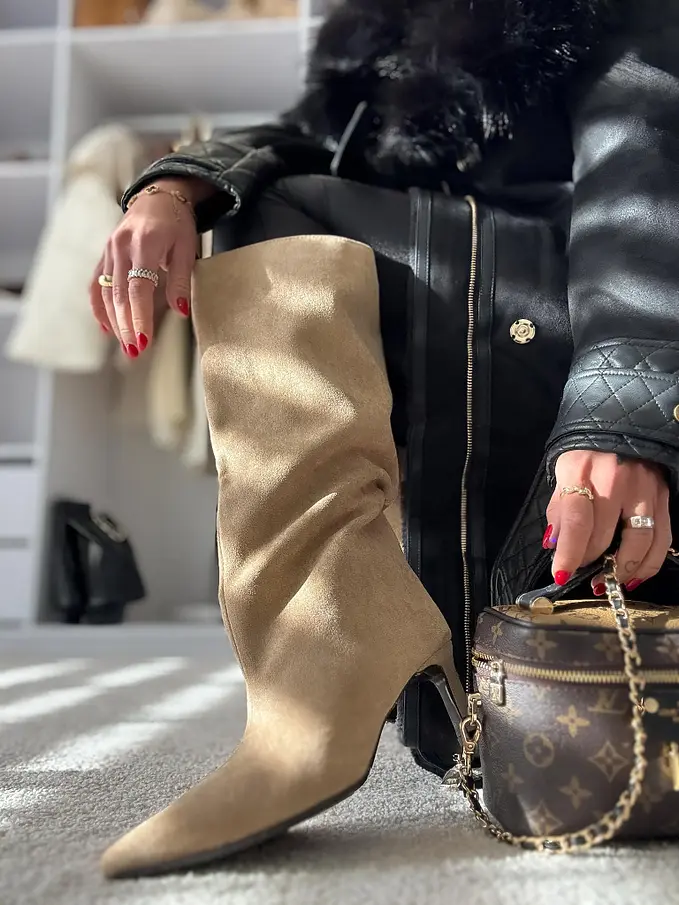 Semišové vysoké čižmy EMYLIA