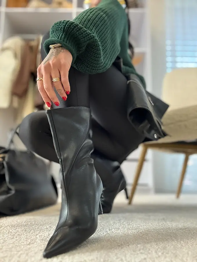 Čierne dámske čižmy NIKIA