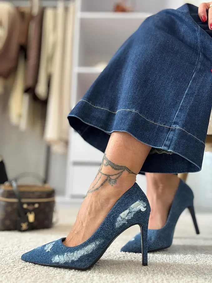 Elegantné denim lodičky EUDORA+