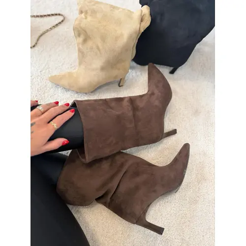 Hnedé semišové čižmy AVELENA veľkosť: 37