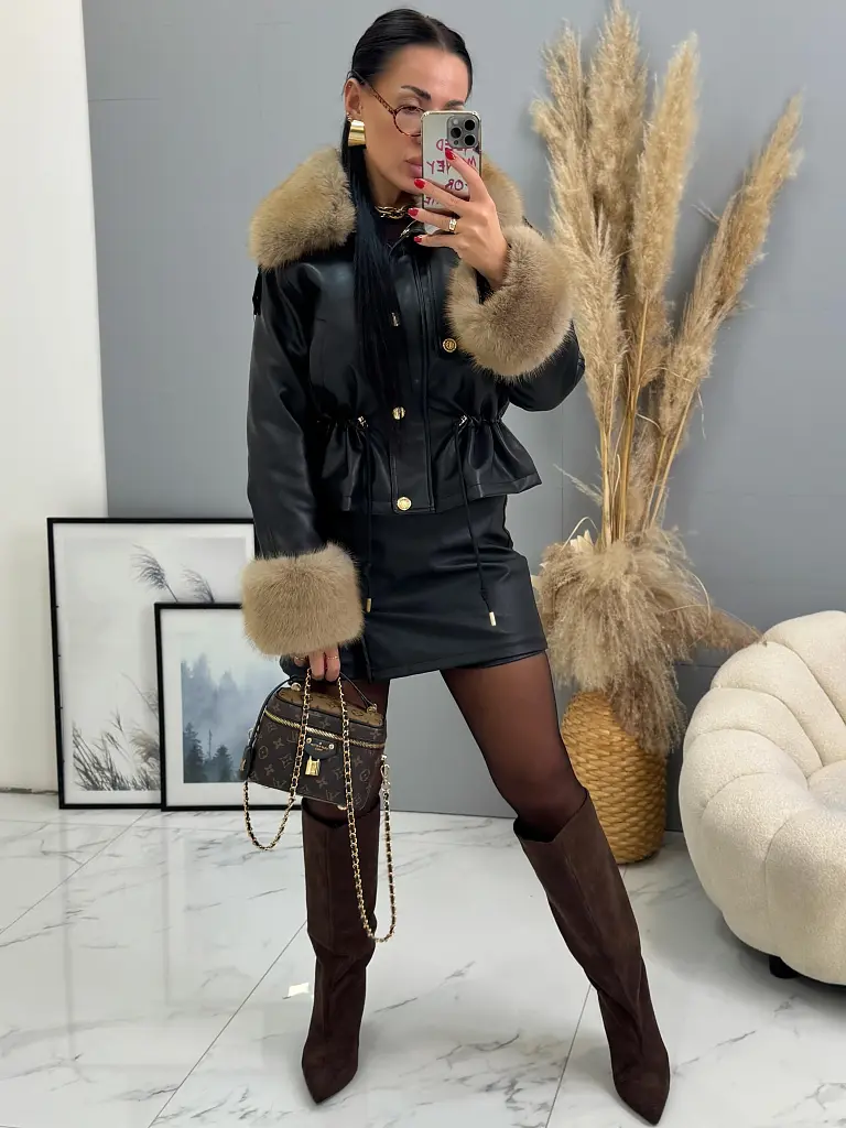 Kožená bunda s kožušinou DESIRE - next