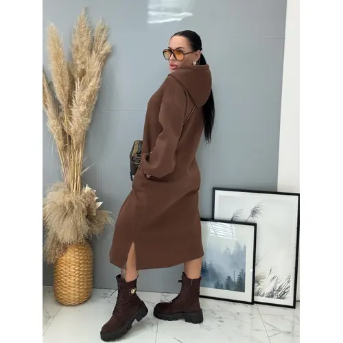 Dlhé mikinové šaty s kapucňou JAMARI+ veľkosť: one size