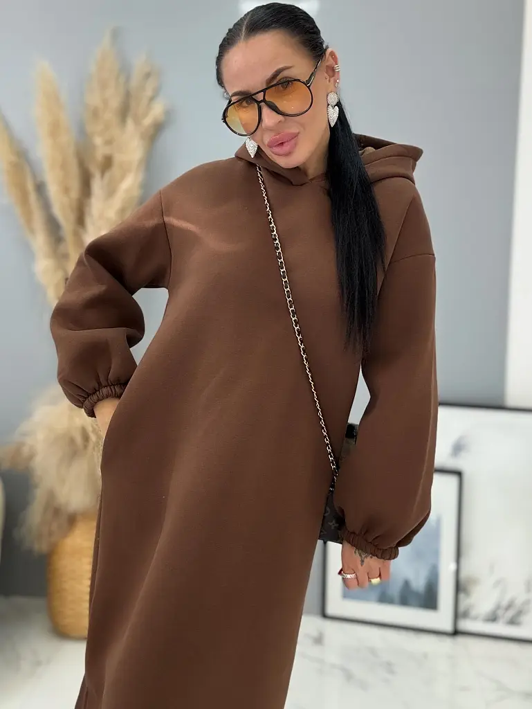 Dlhé mikinové šaty s kapucňou JAMARI+ - next