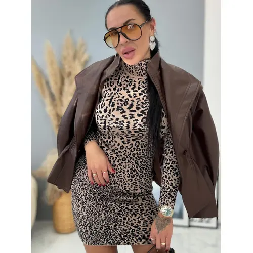 Rolákové leopardie šaty NYHAN+ veľkosť: one size