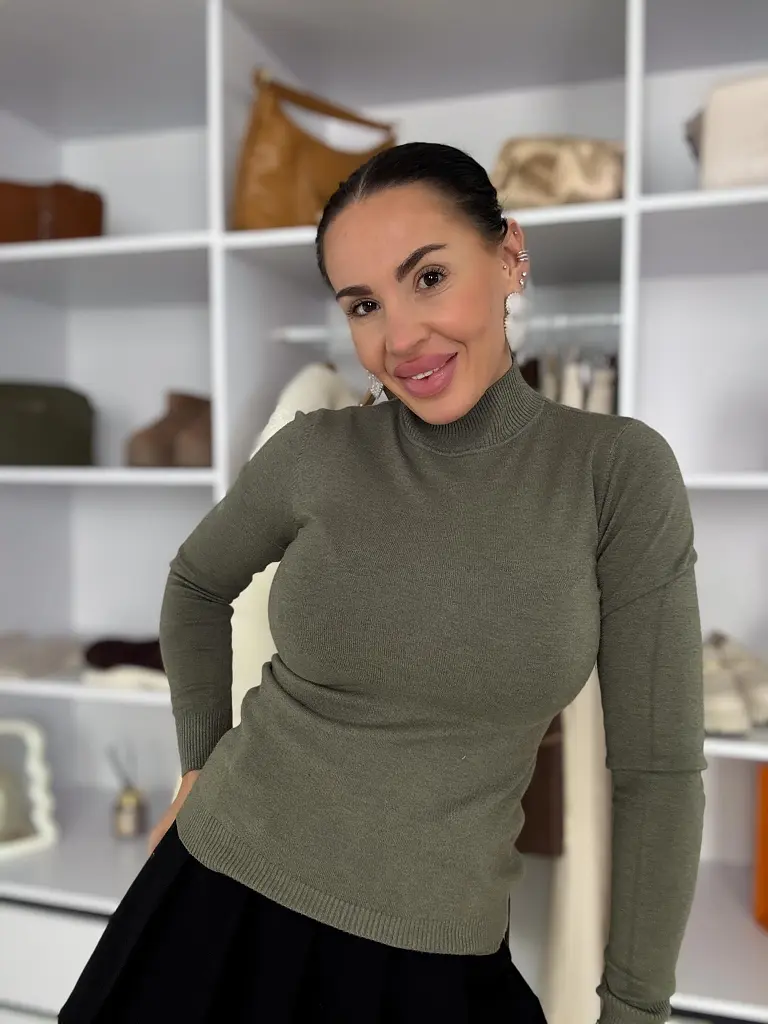 Rolákový basic pulóver JORENA