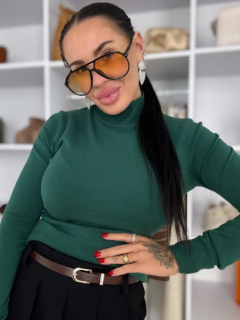 Rolákový basic pulóver JORENA