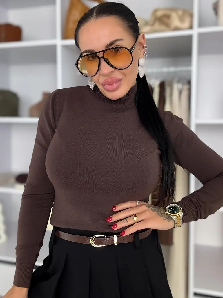 Rolákový basic pulóver JORENA