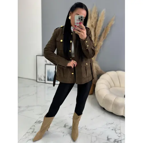 Velúrová bunda s opaskom LAMISA veľkosť: M/L