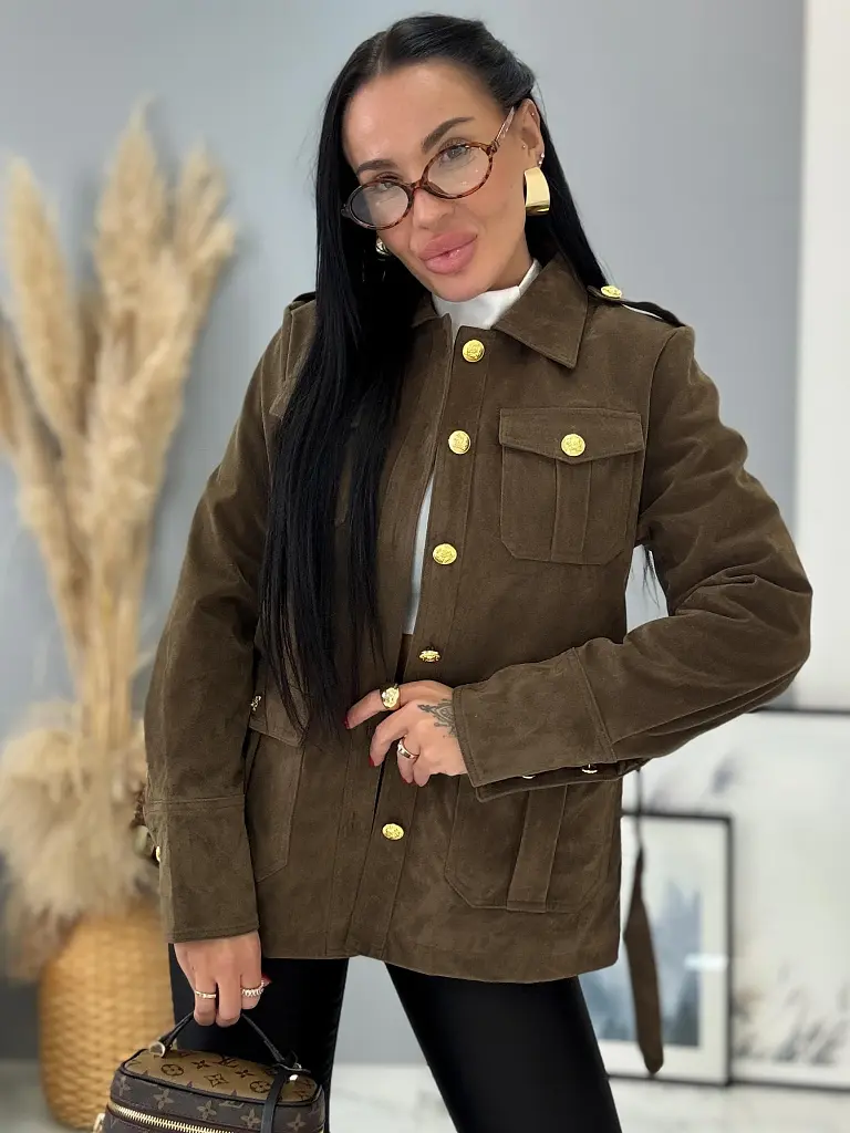 Velúrová bunda s opaskom LAMISA - next