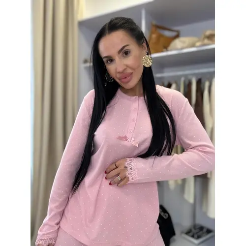 Rebrované pyžamo s čipkovým lemom AVILMA veľkosť: 3XL