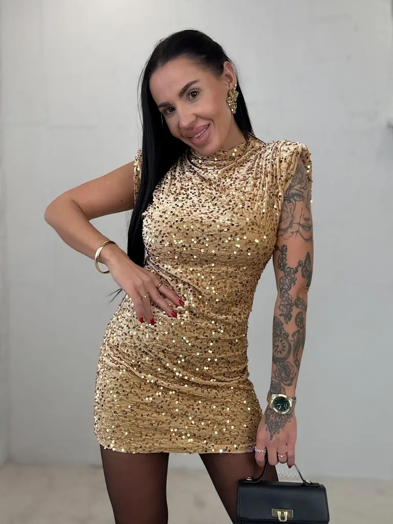 Velvet šaty zdobené flitrami AMBERLY+ - next