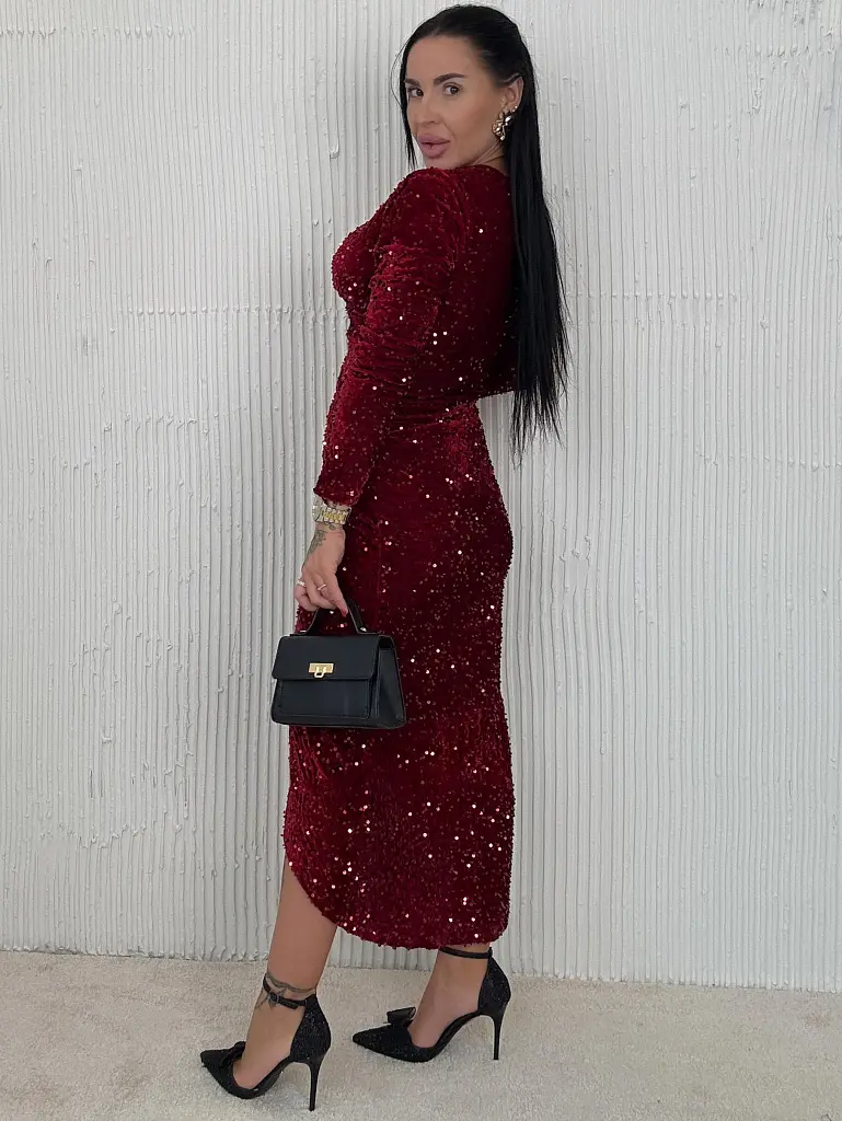 Velvet šaty zdobené flitrami LIZETTE+ - next