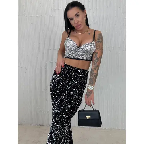 Velvet sukňa zdobená flitrami GABBY+ veľkosť: one size