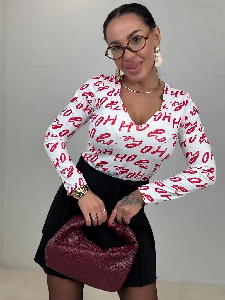 Vrúbkované tričko HO-HO-HO+