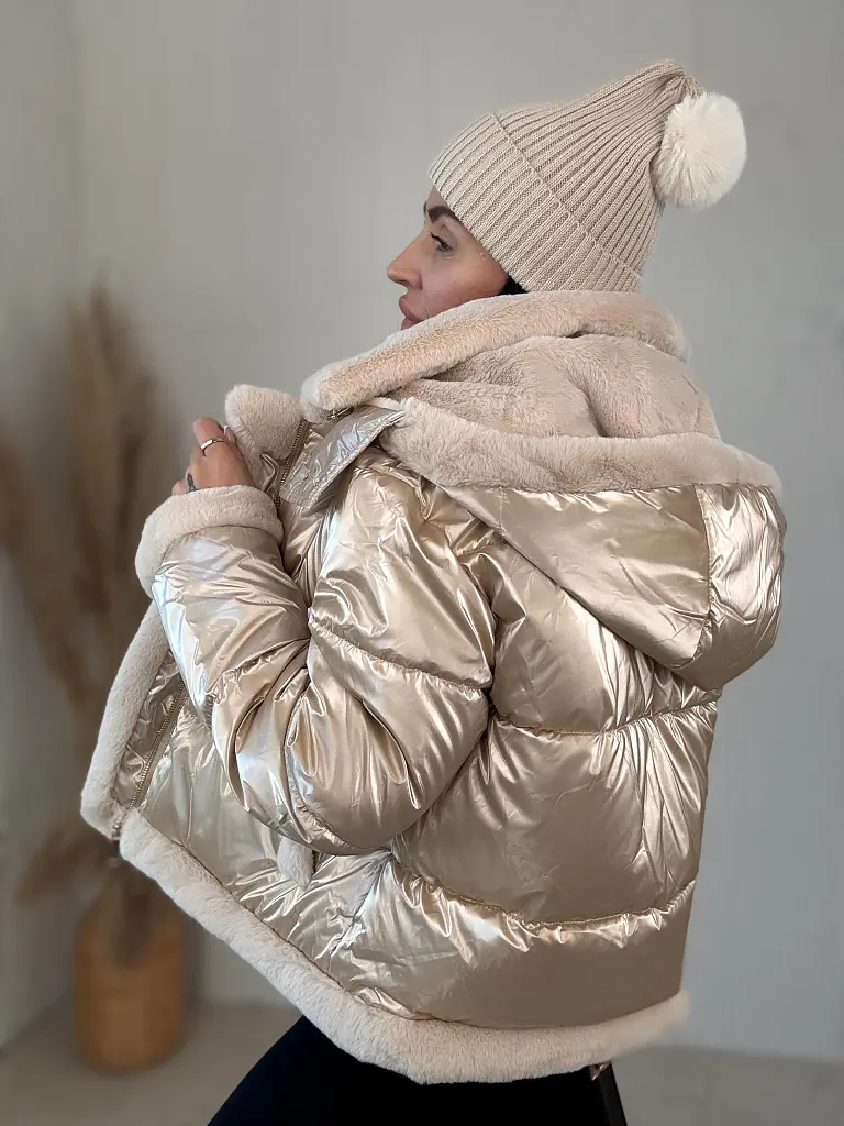 Dámska bunda s kapucňou a kožušinou  BRANIA - next