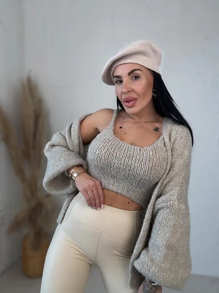 Pletený dvojdielny set – top a kardigán LINESA - next