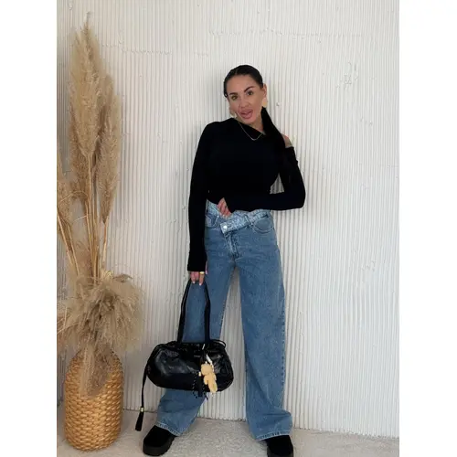 Wide-leg rifle s vysokým pásom veľkosť: 40