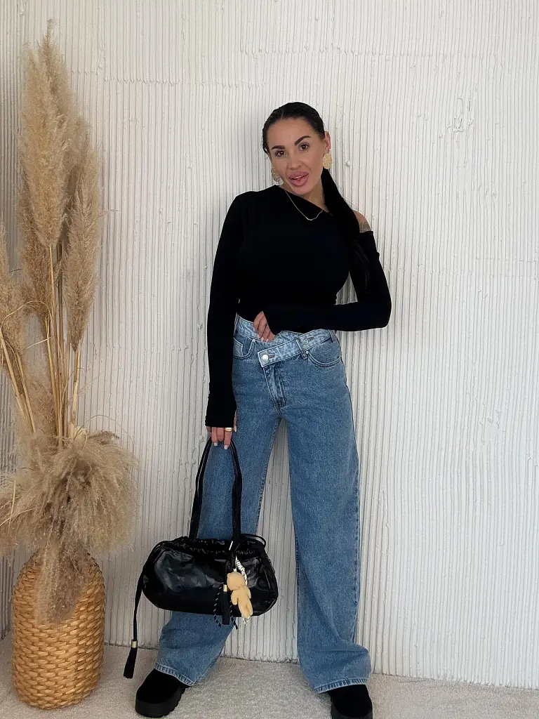 Wide-leg rifle s vysokým pásom