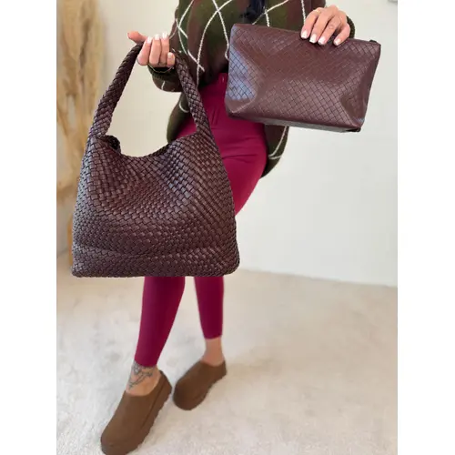 Tkaná kabelka s vnútornou kapsou OLEENA veľkosť: farba: brown