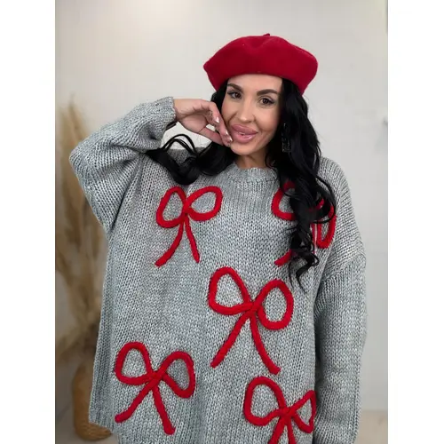 Pletený pulóver zdobený mašľou DAIZI veľkosť: one size