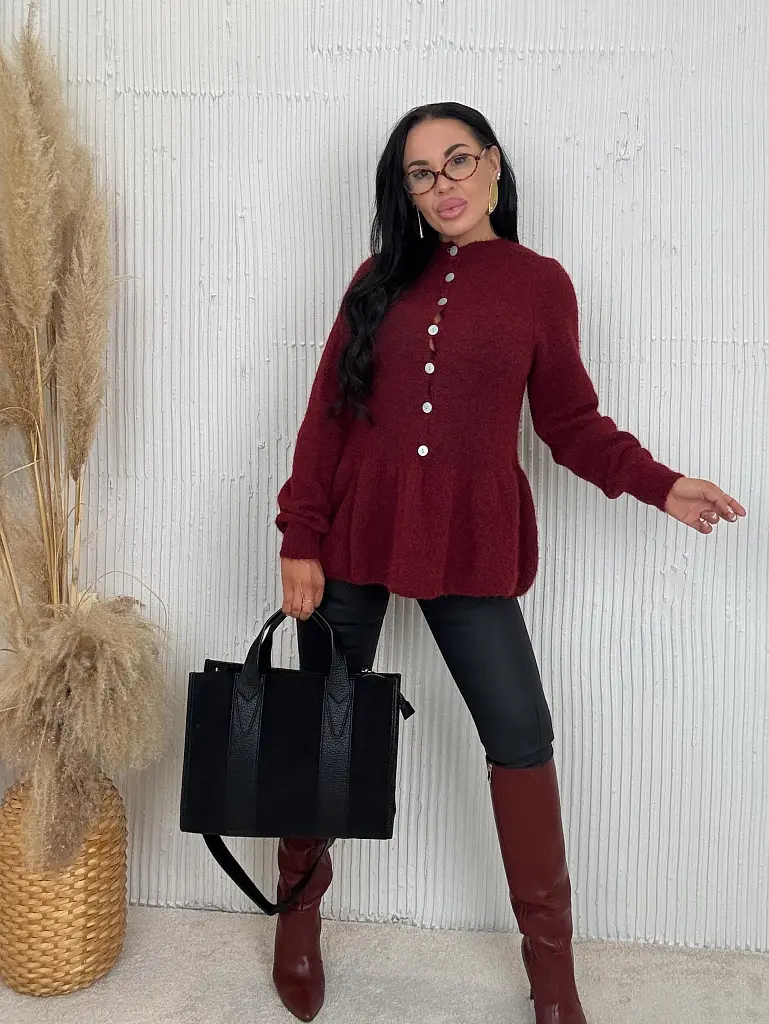 Koženkové nohavice s vysokým pásom LORA+ - next