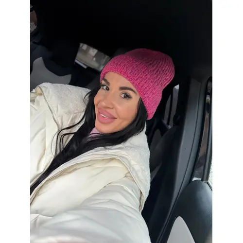 Pletená čiapka farba: rose red