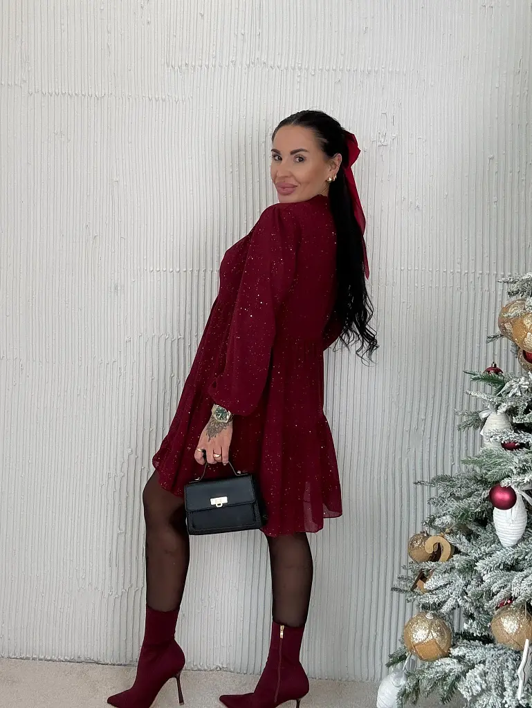 Saténové babydoll šaty s kamienkami ZORINA - next