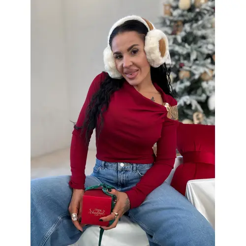 Dámské rebrované tričko so zlatou ozdobou ULANI veľkosť: one size