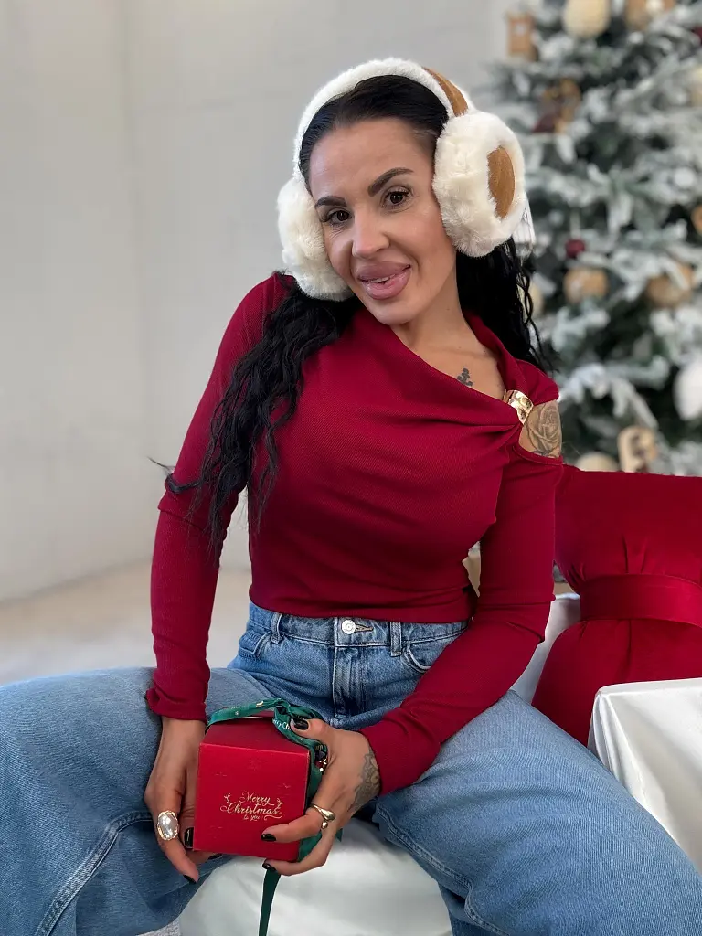 Dámské rebrované tričko so zlatou ozdobou ULANI