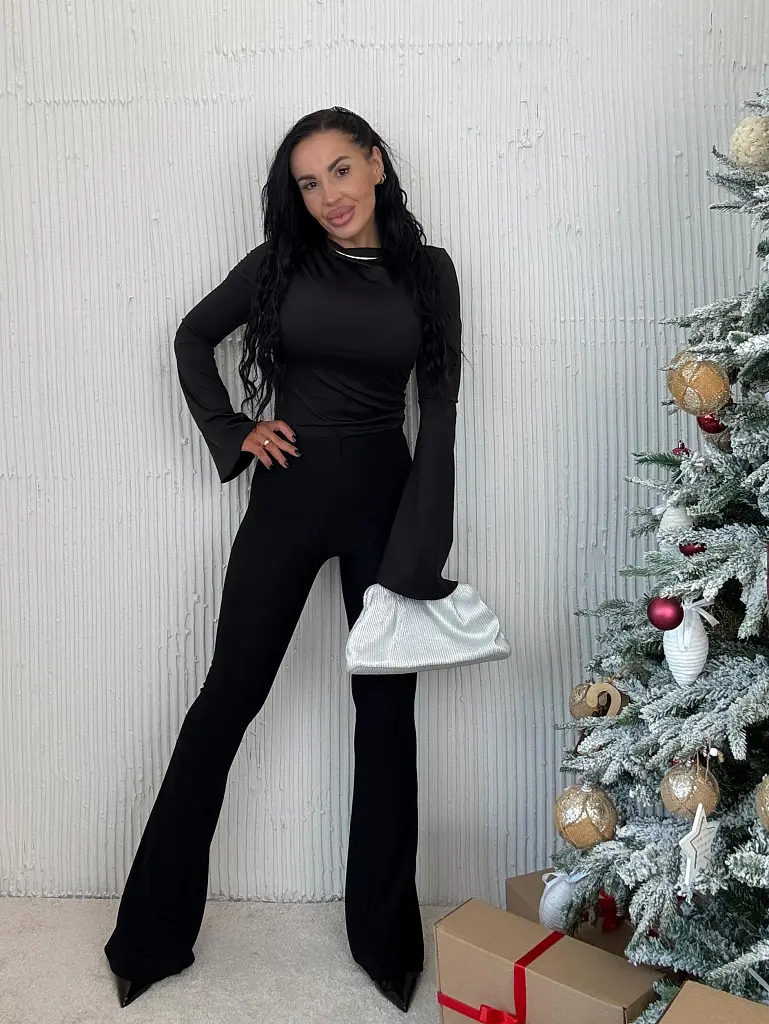 Čierne zvonové legíny CAYLEE - next