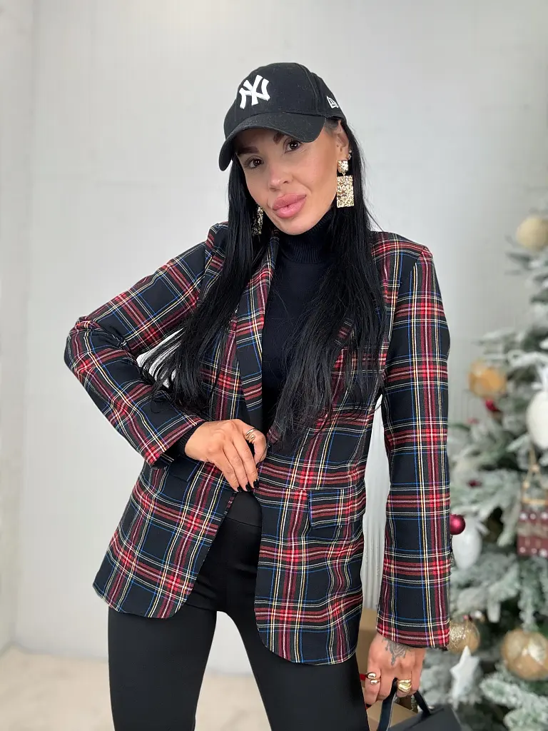 Kárované sako s vypchávkami MIAH+ - next