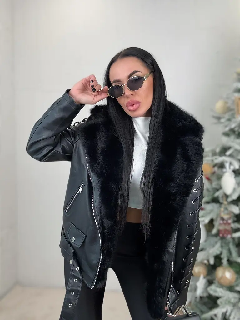 Kožená bunda s kožušinou MARINI