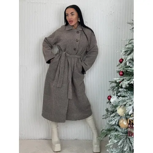 Sivý kabát s opaskom SNUVIA veľkosť: one size