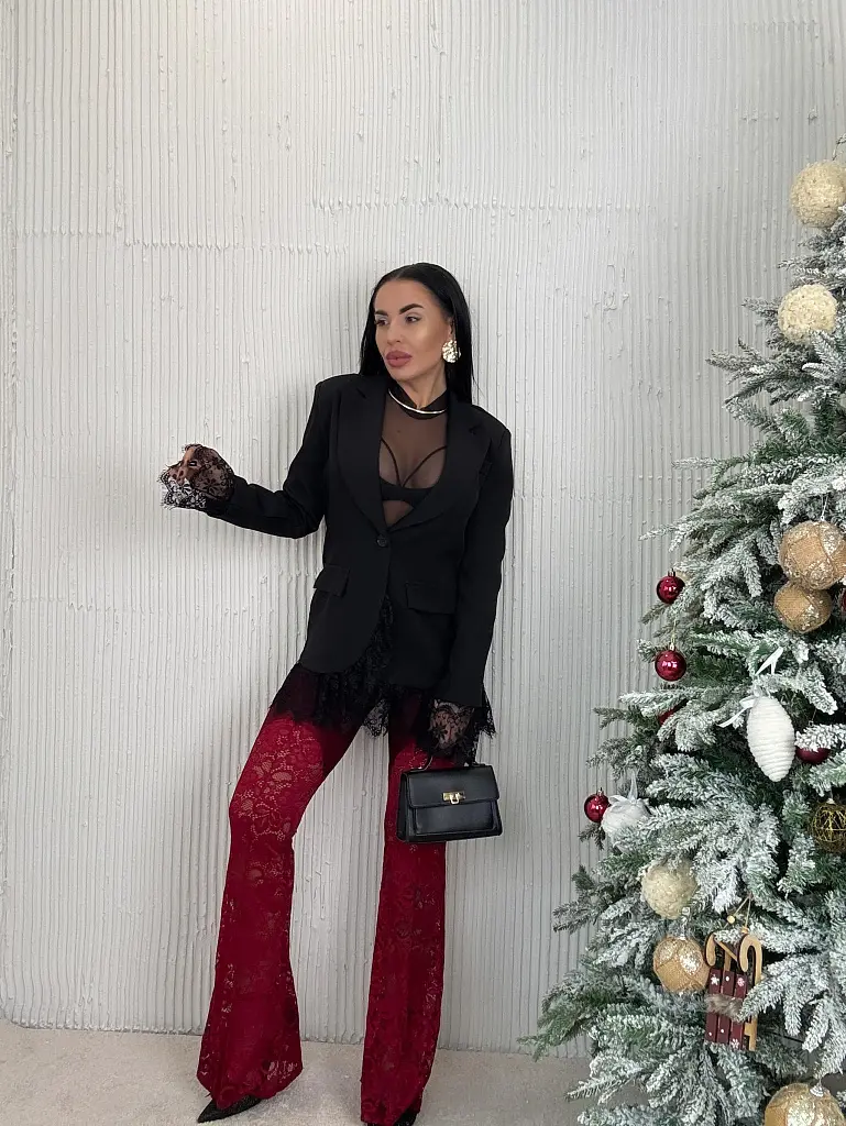 Zvonové legíny s čipkou AVELIA