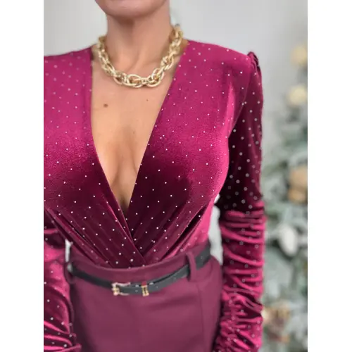 Zamatové trblietavé body LINORA veľkosť: one size