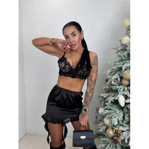 Saténová sukňa s čipkou SAMERIA veľkosť: one size