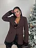 Hnedé trblietavé sako s čipkou SELINA
