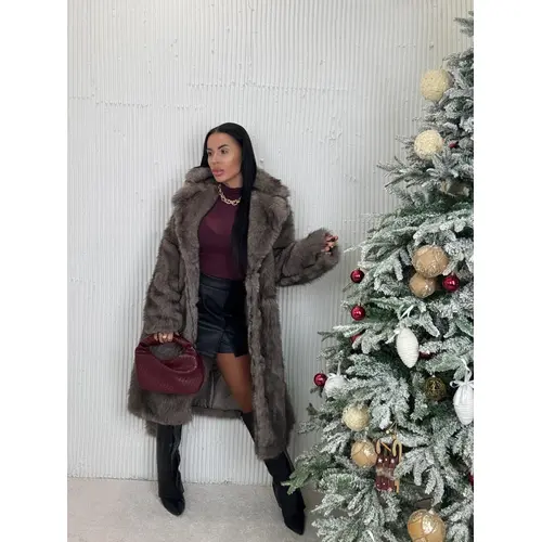 Kožušinová bunda s opaskom MIRANA veľkosť: one size