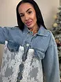 Dámska denim bunda s čipkou ARRYNA