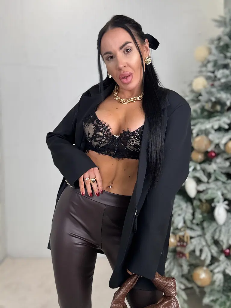 Hnedé kožené legíny kaliopky FABINA - next