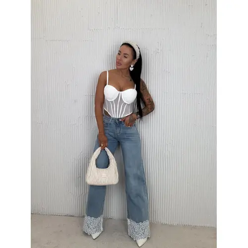 Wide-leg rifle s čipkovým detailom BRETIA veľkosť: L/38