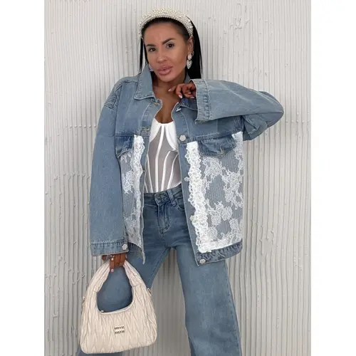 Dámska denim bunda s čipkou ARRYNA veľkosť: one size