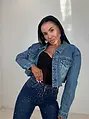 Dámska denim bunda s kamienkami ADALA